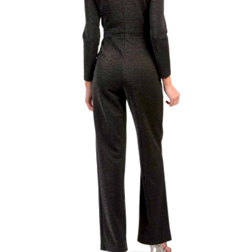 Aidan Mattox NWT Stretch Crepe Side Cut Out Mock Neck Long Sledve Jumpsuit - Picture 5 of 17